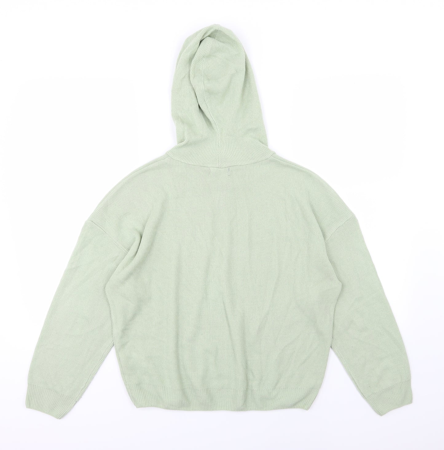 Boohoo Womens Green  Knit Pullover Hoodie Size M