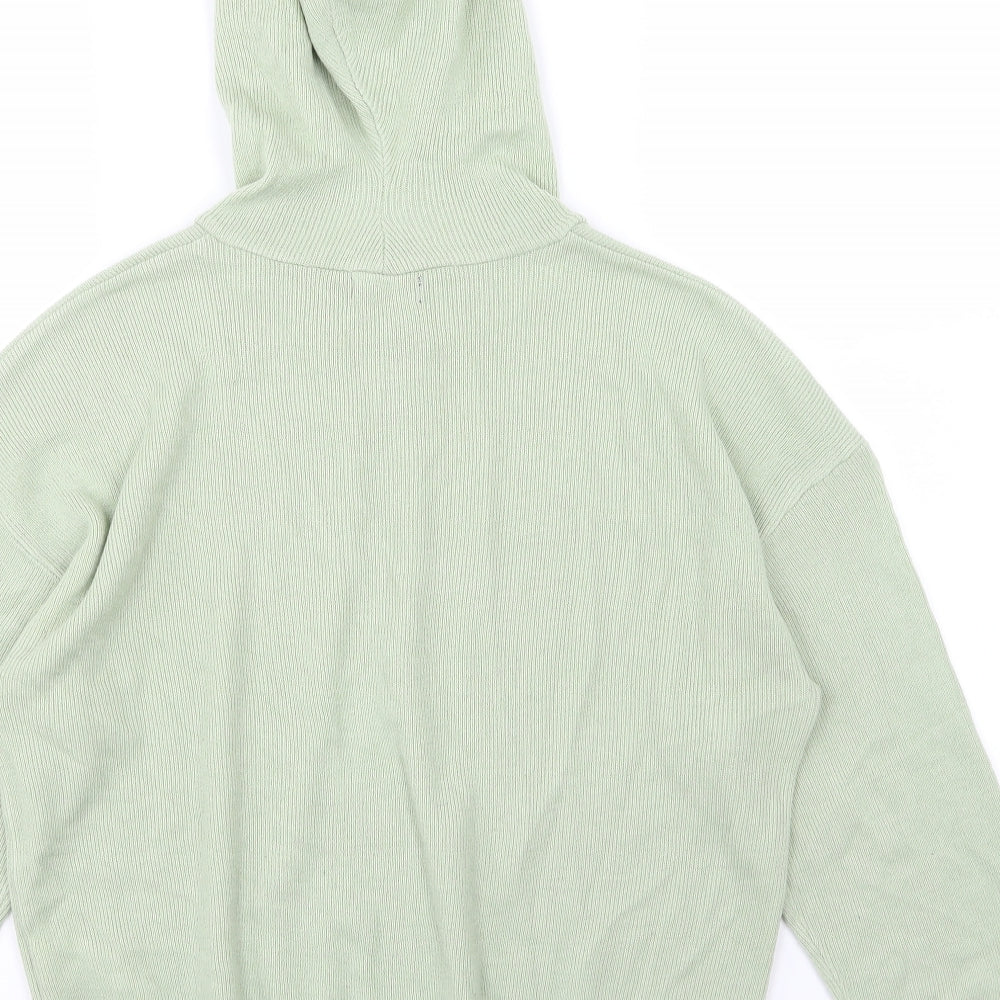 Boohoo Womens Green  Knit Pullover Hoodie Size M