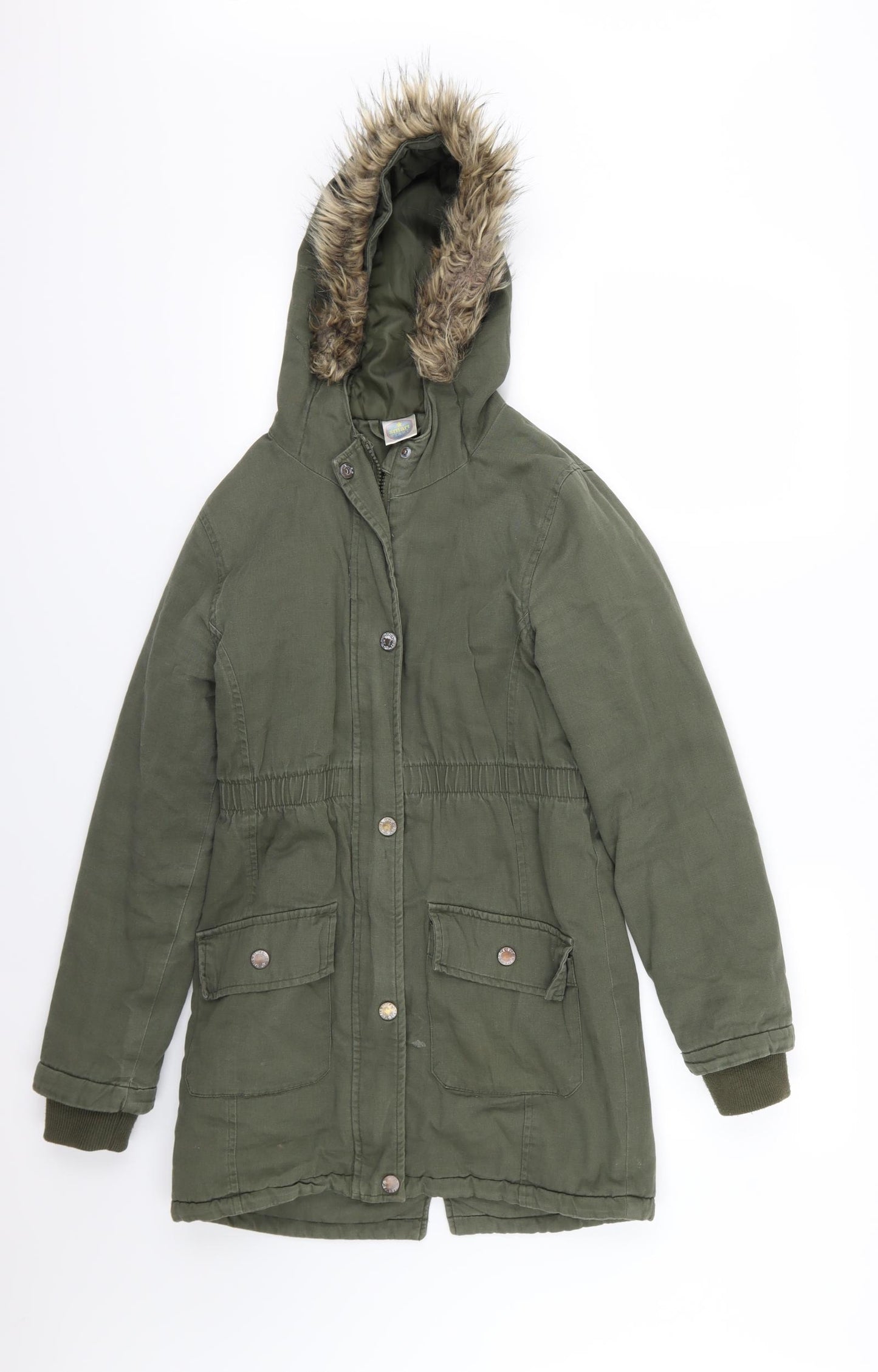Start Smart Girls Green   Overcoat Coat Size 11-12 Years
