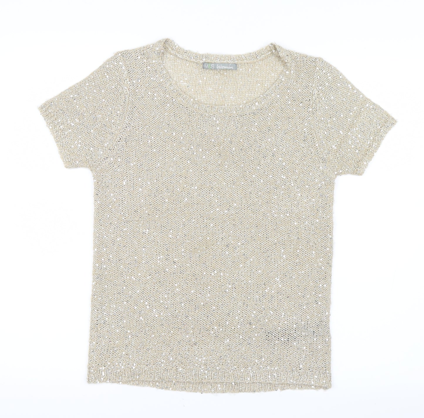 Marks and Spencer Womens Gold   Basic T-Shirt Size 8