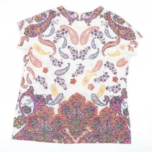 TU Womens Purple Paisley  Basic T-Shirt Size 16