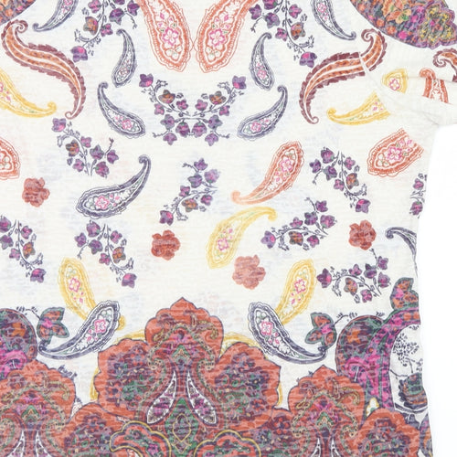 TU Womens Purple Paisley  Basic T-Shirt Size 16