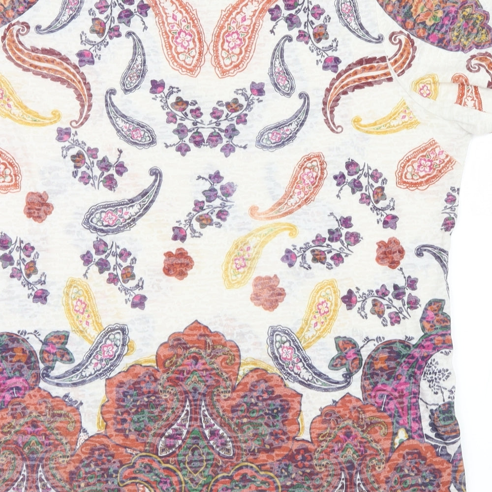 TU Womens Purple Paisley  Basic T-Shirt Size 16