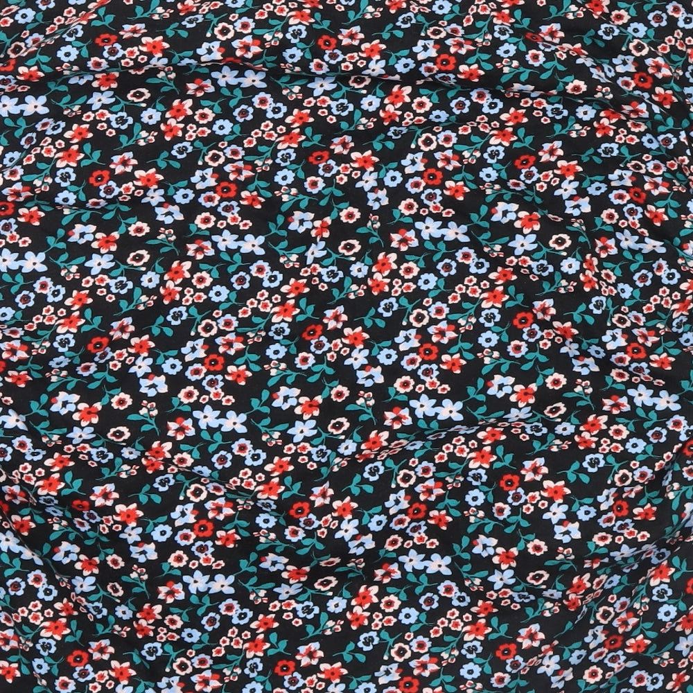 Dorothy Perkins Womens Black Floral  Basic T-Shirt Size 20