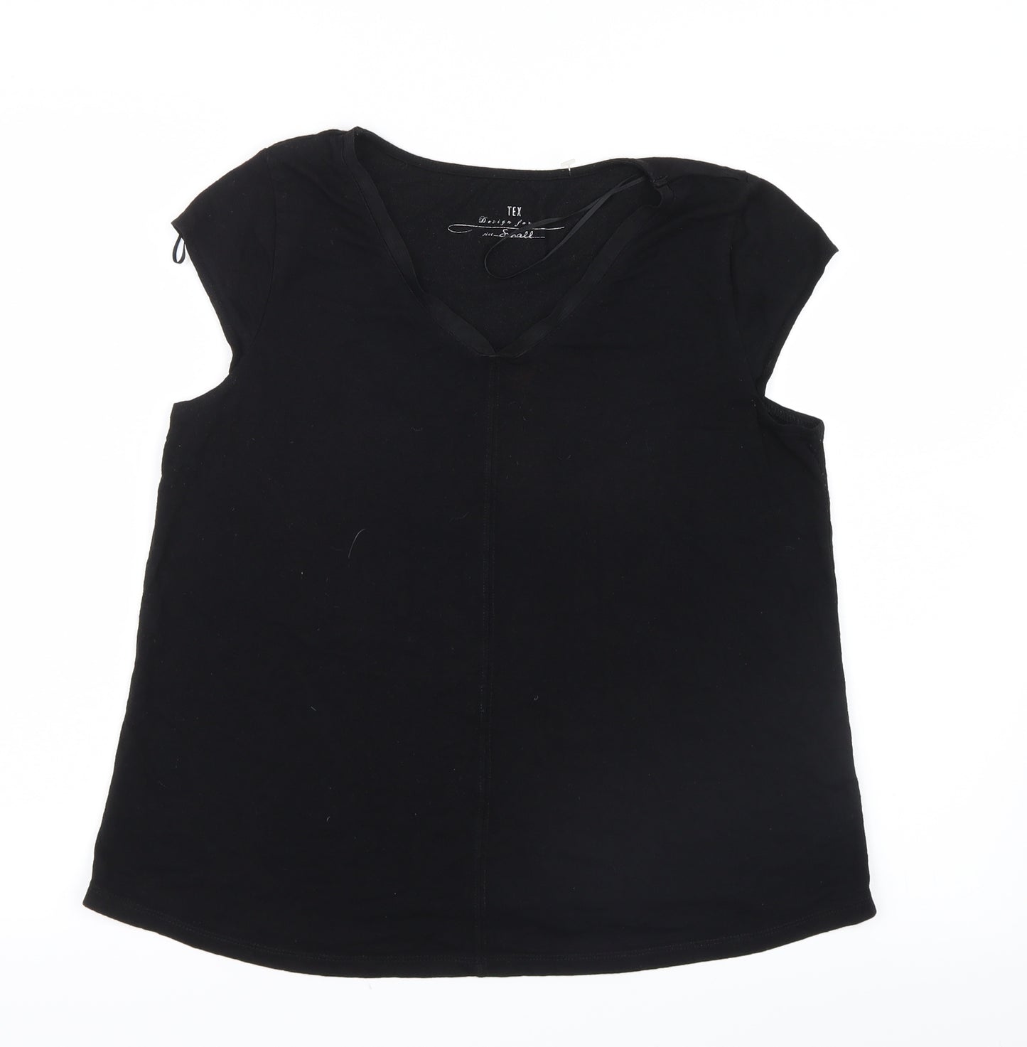 Tex  Womens Black   Basic T-Shirt Size S