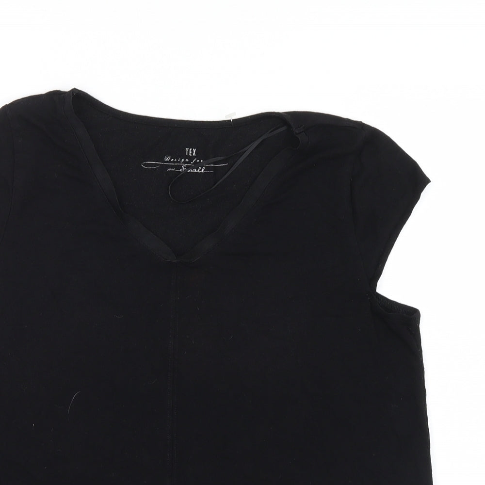 Tex  Womens Black   Basic T-Shirt Size S