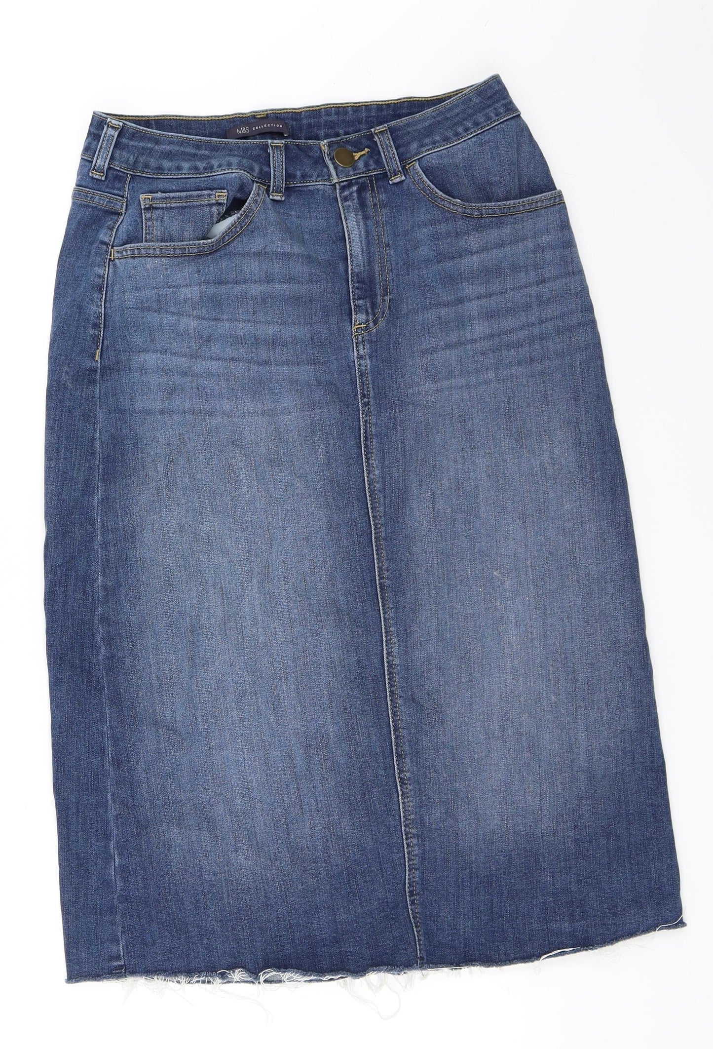 Marks and Spencer Womens Blue  Denim A-Line Skirt Size 10