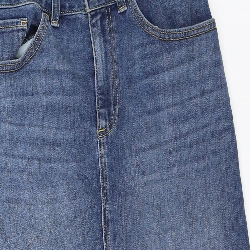 Marks and Spencer Womens Blue  Denim A-Line Skirt Size 10