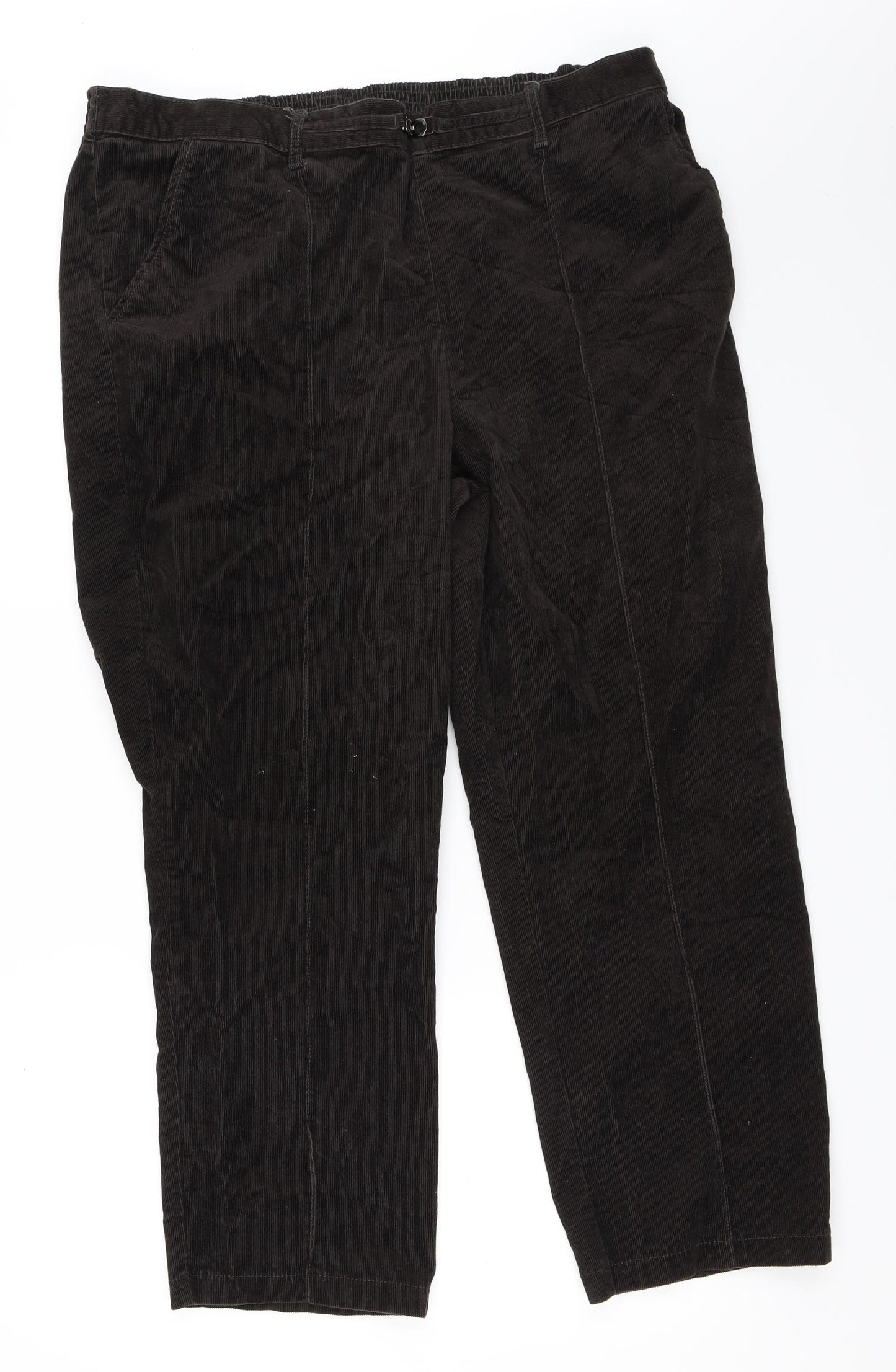 Marks and Spencer Womens Brown  Corduroy Trousers  Size 20 L27 in