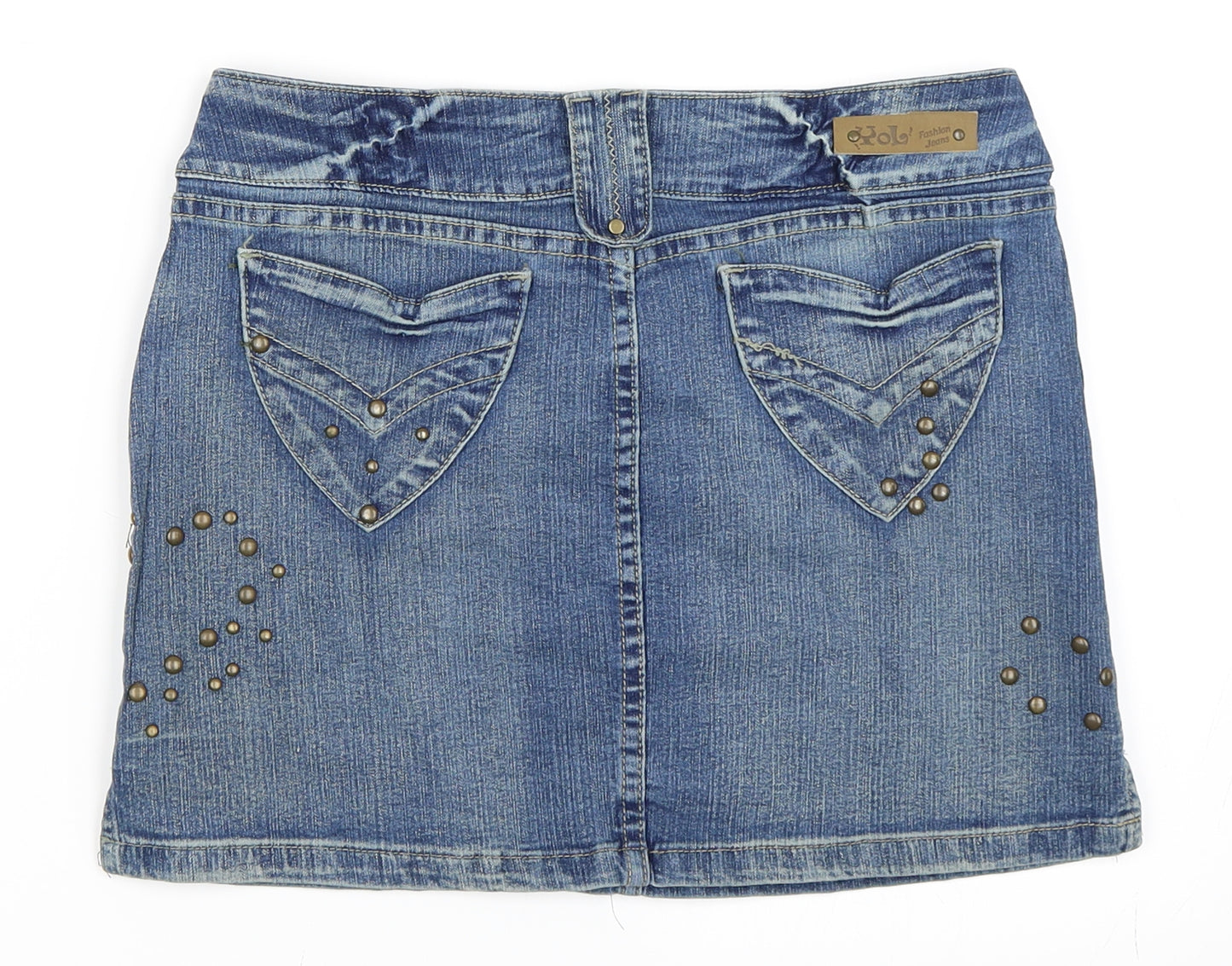 Yolo Womens Blue  Denim Mini Skirt Size M