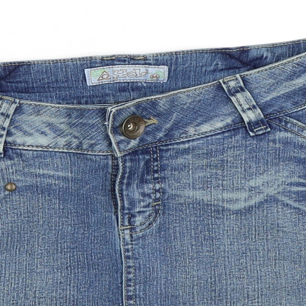 Yolo Womens Blue  Denim Mini Skirt Size M