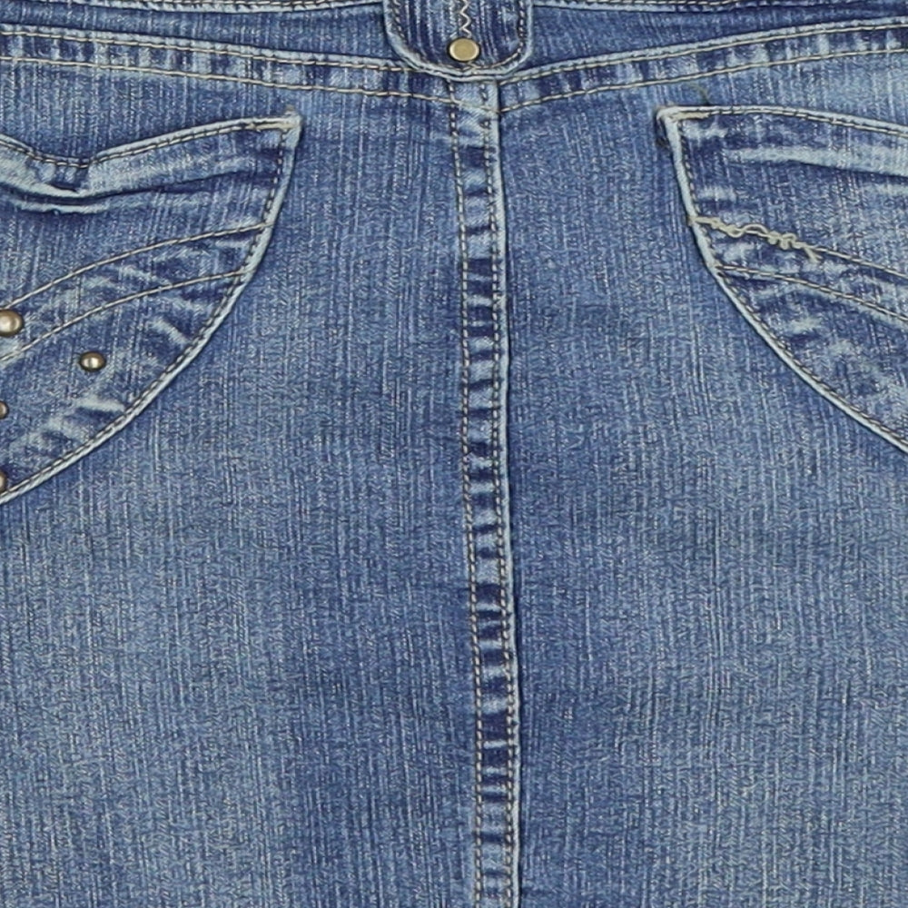 Yolo Womens Blue  Denim Mini Skirt Size M