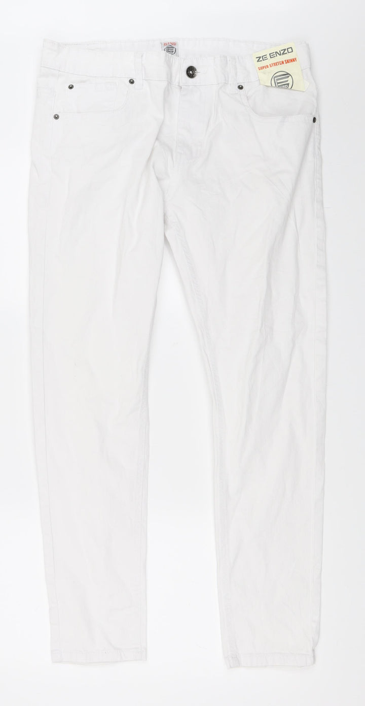 Zeenzo Womens White Skinny Jeans Size 36 L29 in - Super Skinny