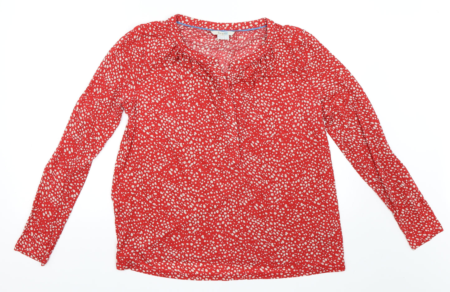 Boden Womens Red Animal Print  Basic T-Shirt Size 14