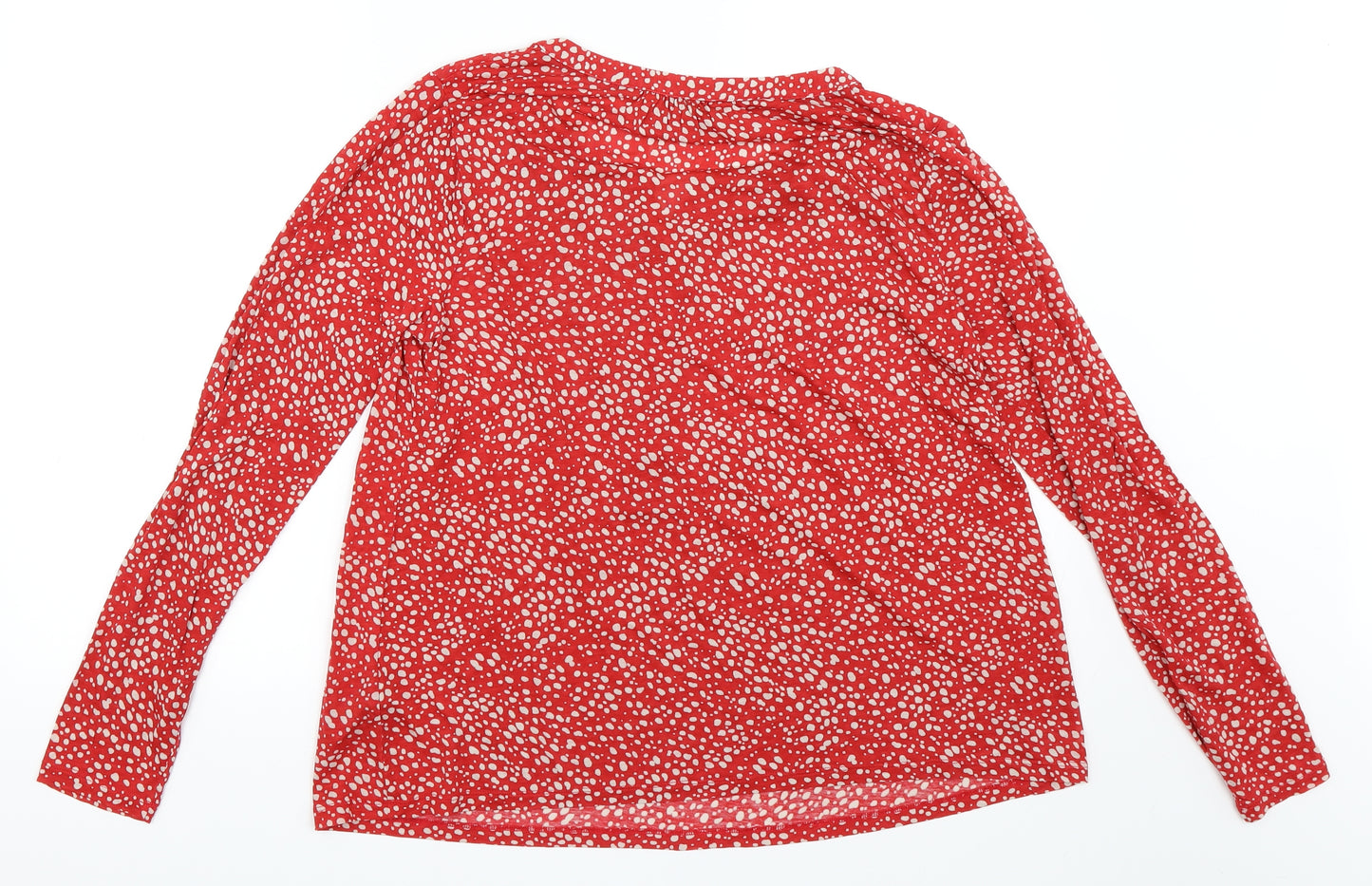 Boden Womens Red Animal Print  Basic T-Shirt Size 14