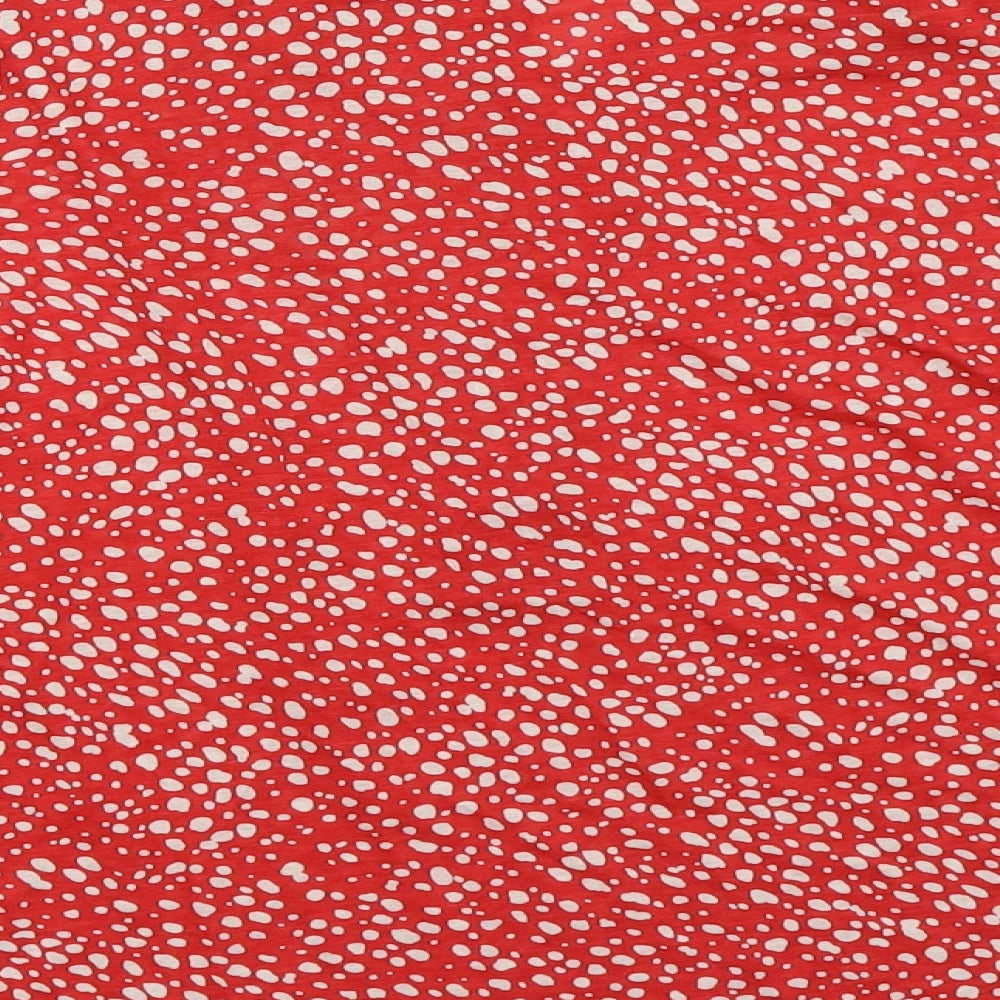 Boden Womens Red Animal Print  Basic T-Shirt Size 14