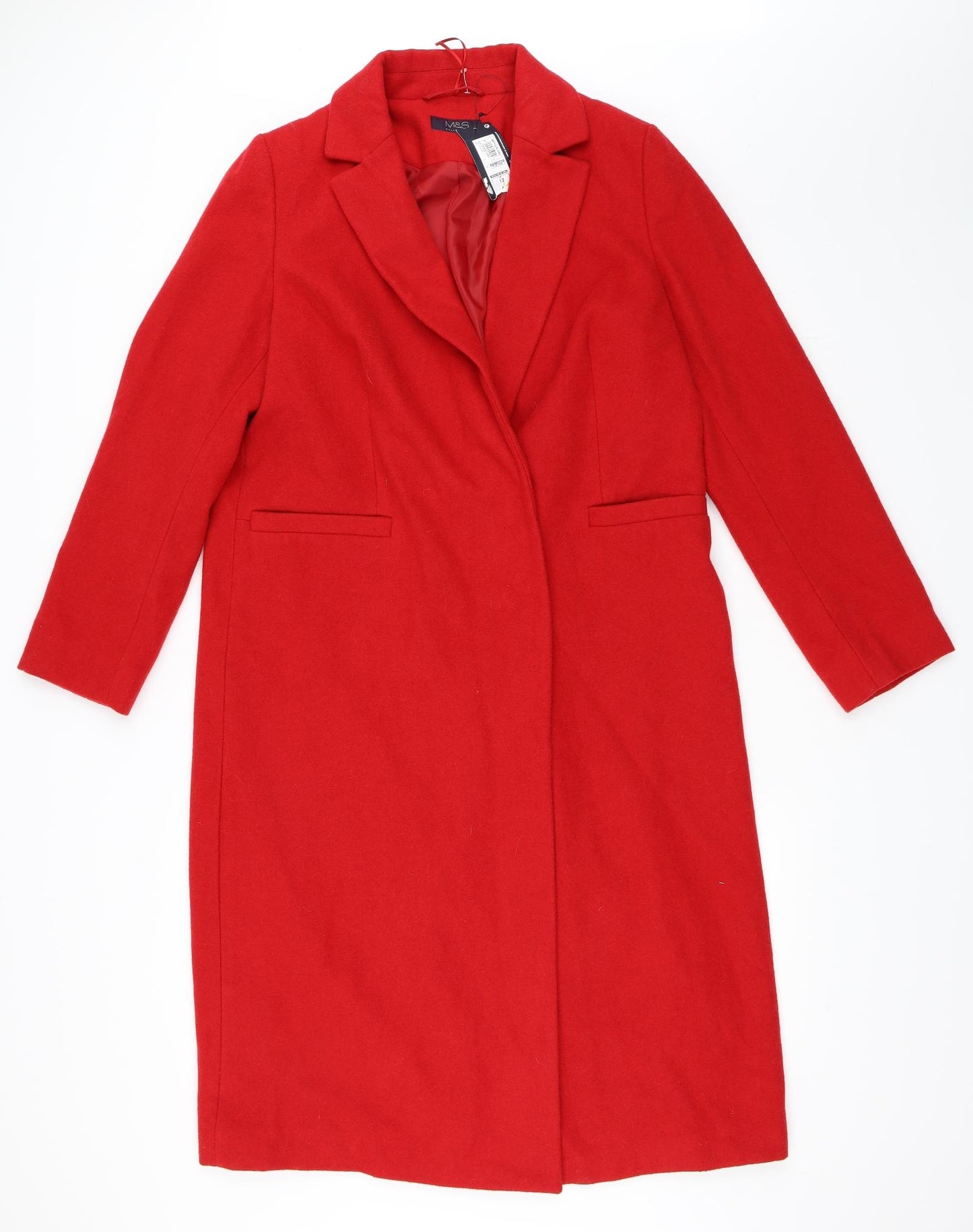 Marks and Spencer Womens Red   Overcoat Coat Size 12