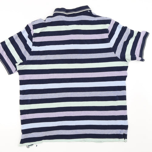 Lincoln Mens Blue Striped   Polo Size XL