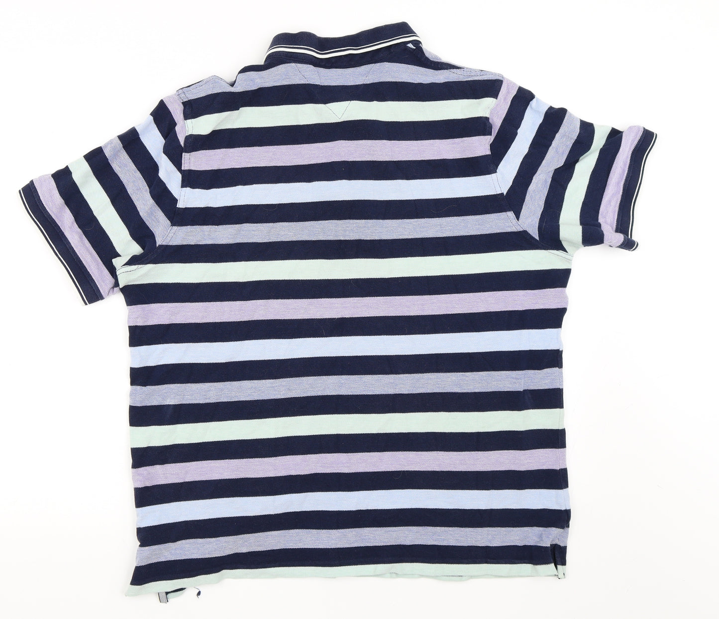 Lincoln Mens Blue Striped   Polo Size XL