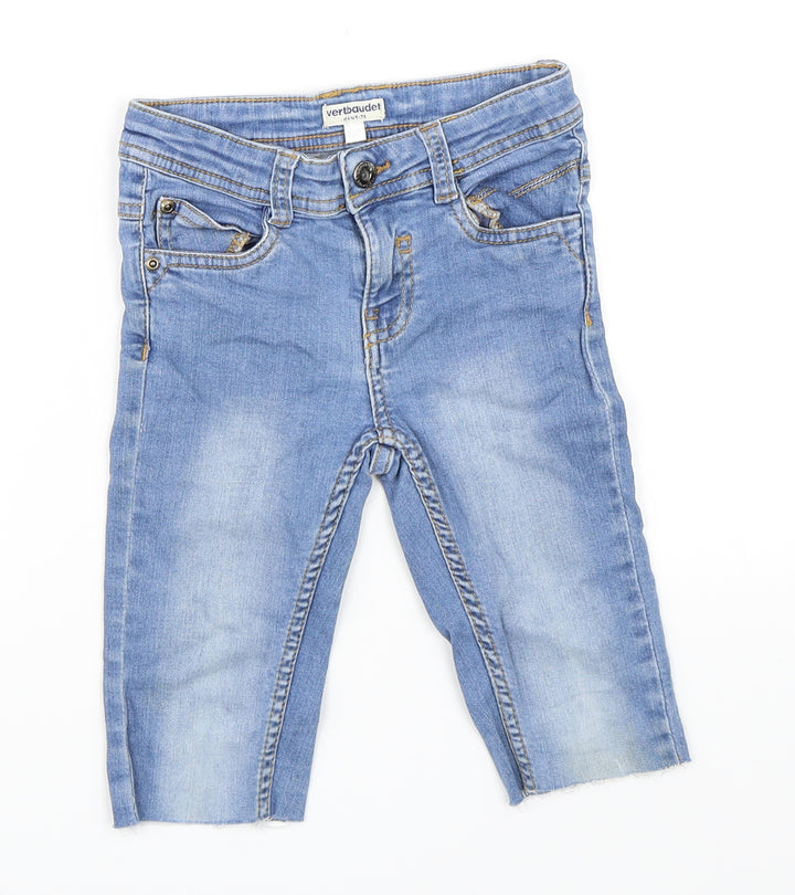 Vertbaudet Girls Blue Denim Straight Jeans Size 8 Years