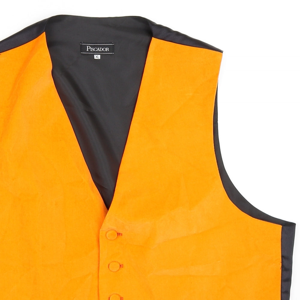 Piscador Mens Orange    Suit Waistcoat Size XL