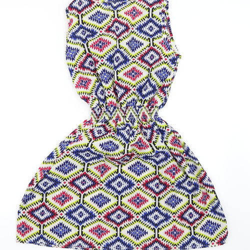 Drunken Tango Womens Multicoloured Geometric  Skater Dress  Size L