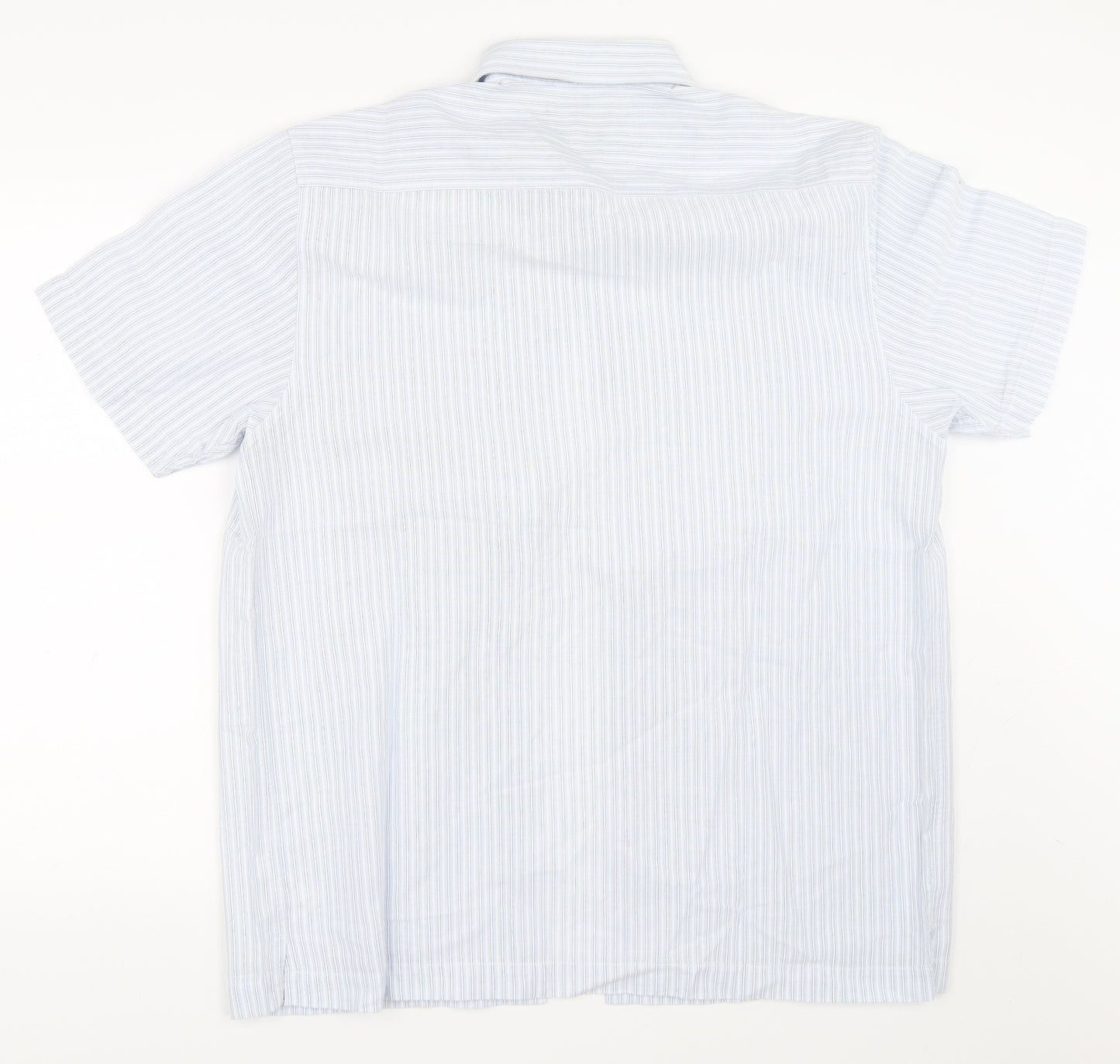 Atlantic Bay Mens Blue Striped   Button-Up Size M