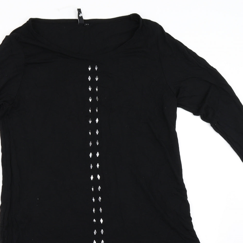 Miss Baron Womens Black   Basic Blouse Size L