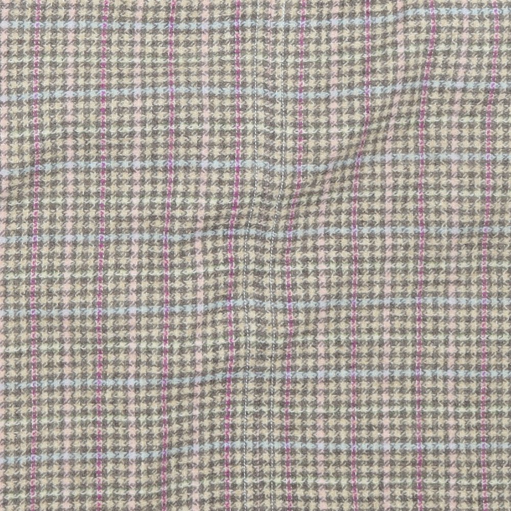 Joules Womens Beige Houndstooth  A-Line Skirt Size 12