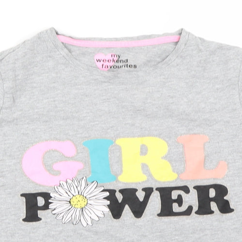 Preworn Girls Grey   Basic T-Shirt Size 12 Years