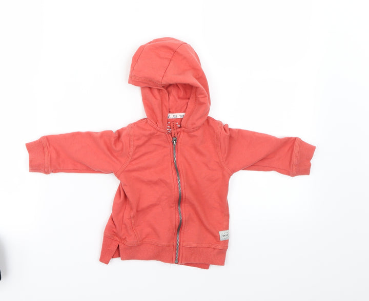 Preworn Boys Red   Full Zip Jumper Size 9-12 Months