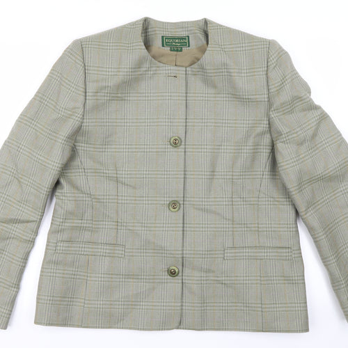 bquorian Womens Green Check  Jacket Blazer Size 16