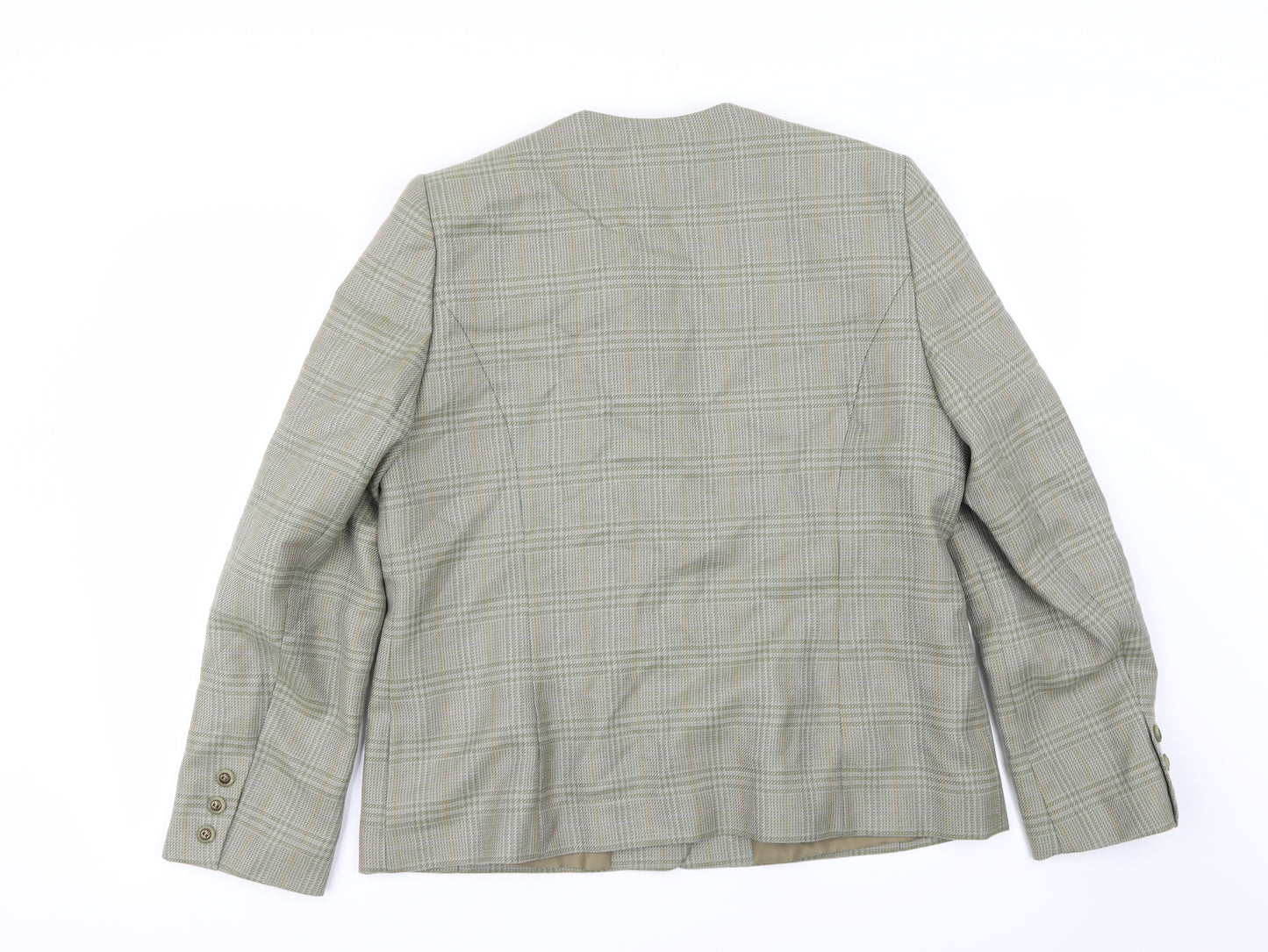 bquorian Womens Green Check  Jacket Blazer Size 16
