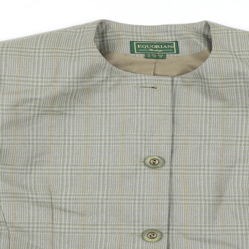 bquorian Womens Green Check  Jacket Blazer Size 16