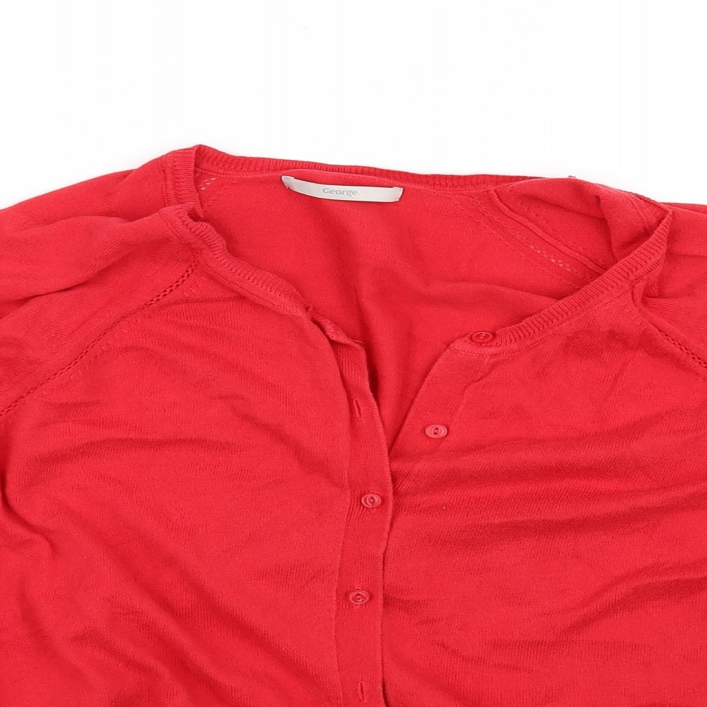 George Womens Red   Cardigan Jumper Size 18