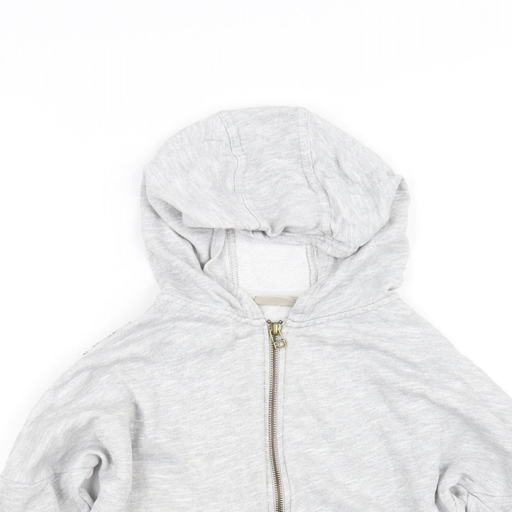 NEXT Girls Grey   Full Zip Hoodie Size 8 Years