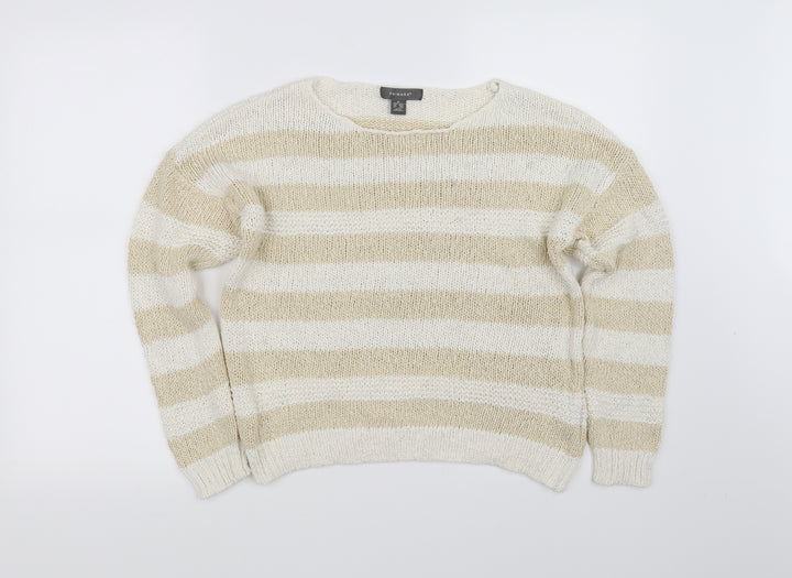 Primark Womens Beige Striped  Pullover Jumper Size M