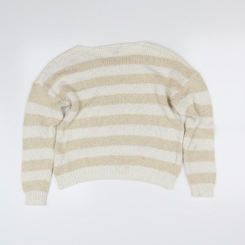 Primark Womens Beige Striped  Pullover Jumper Size M
