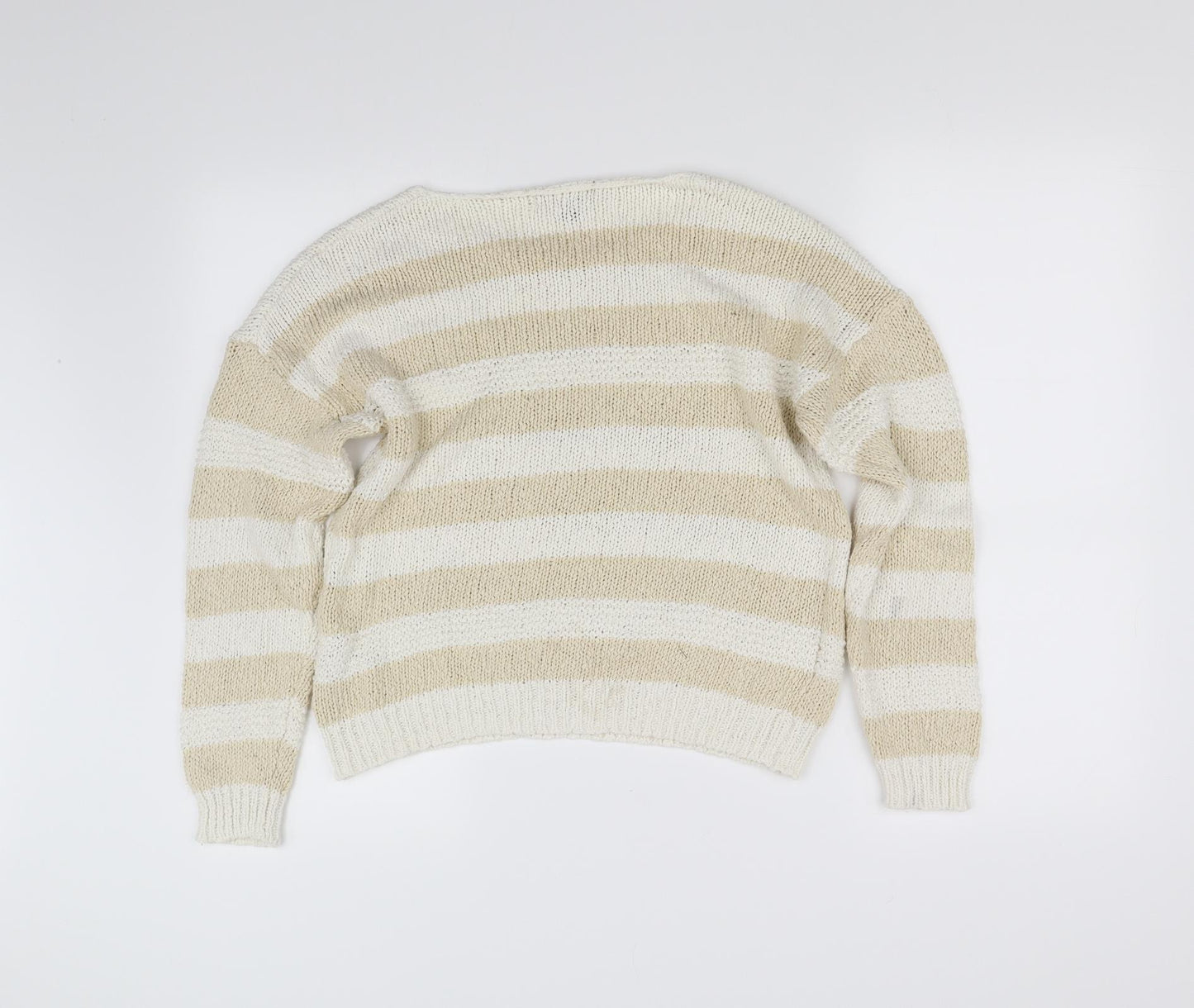 Primark Womens Beige Striped  Pullover Jumper Size M