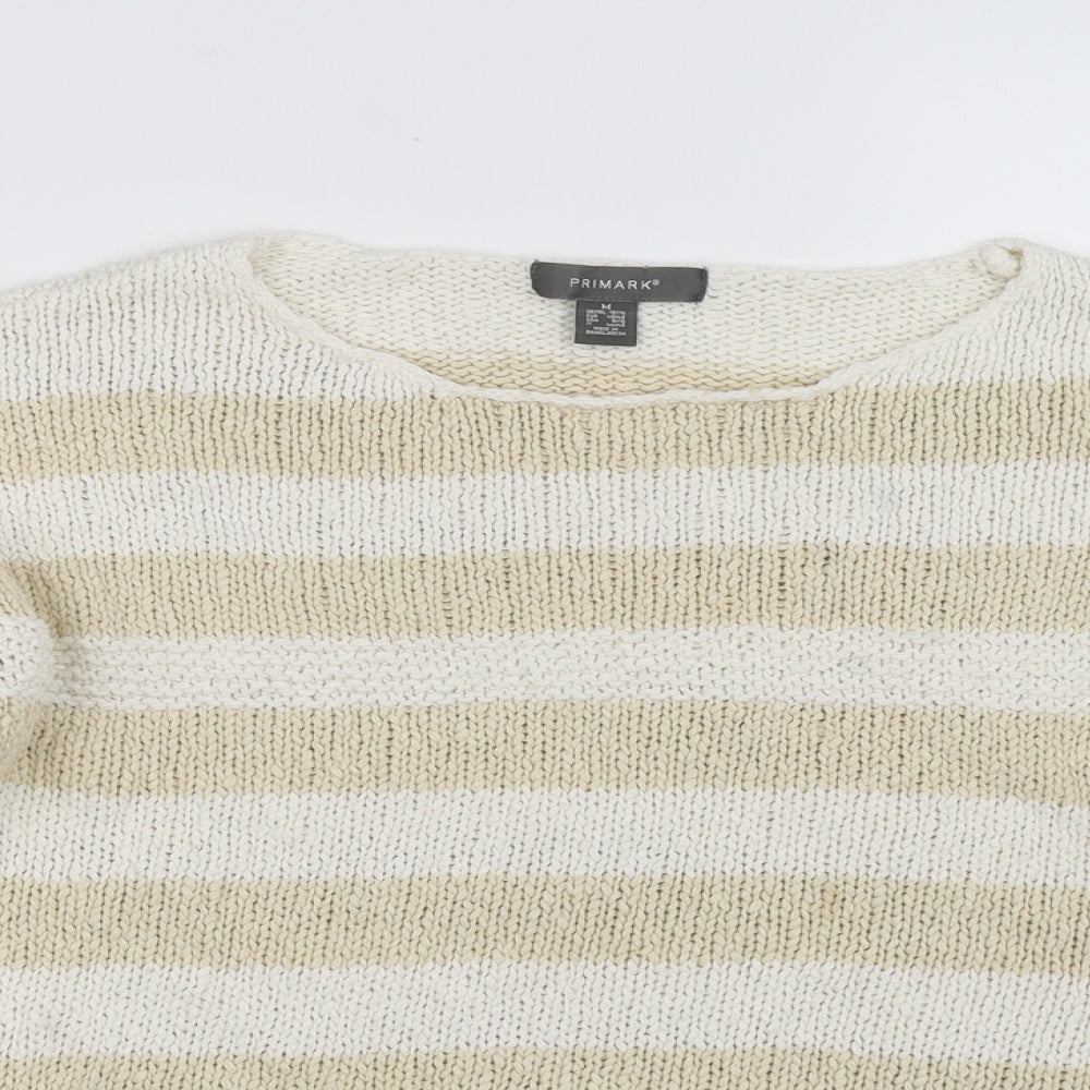 Primark Womens Beige Striped  Pullover Jumper Size M