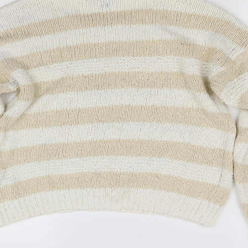 Primark Womens Beige Striped  Pullover Jumper Size M