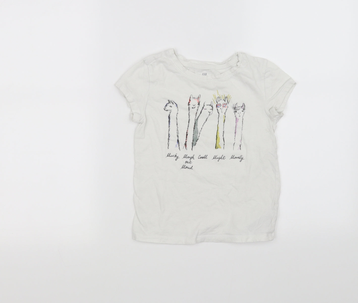 Gap Girls White   Basic T-Shirt Size S