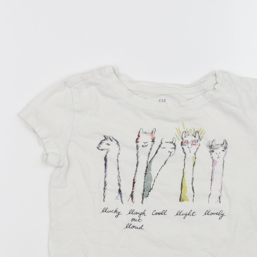 Gap Girls White   Basic T-Shirt Size S