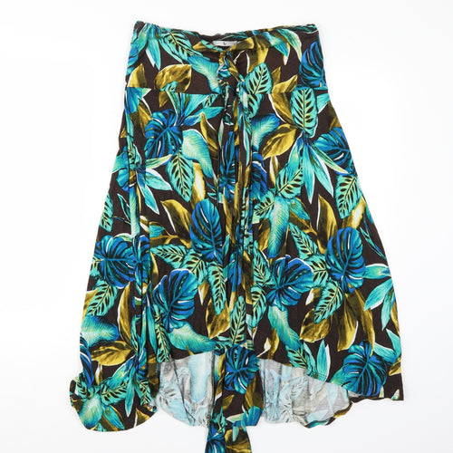 TU Womens Brown Floral Rayon A-Line  Size M