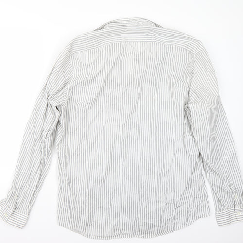 Gap Womens White Striped  Basic Button-Up Size XL