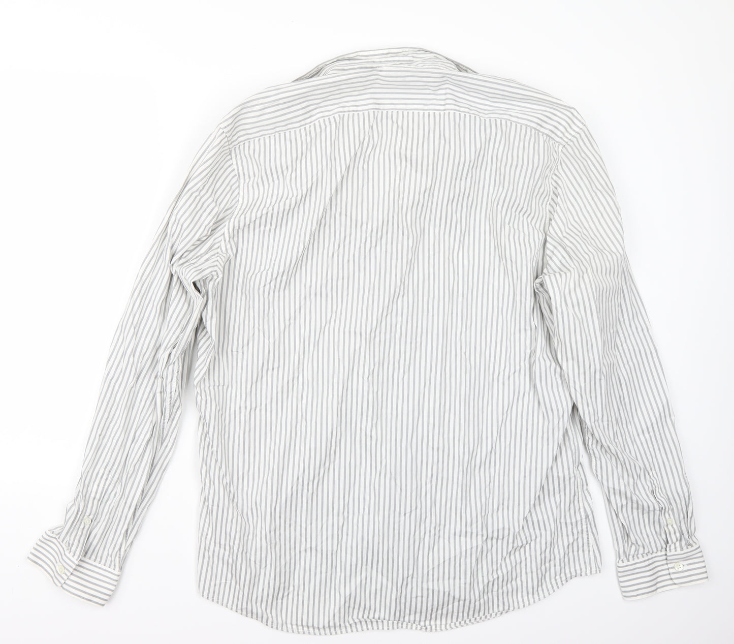 Gap Womens White Striped  Basic Button-Up Size XL