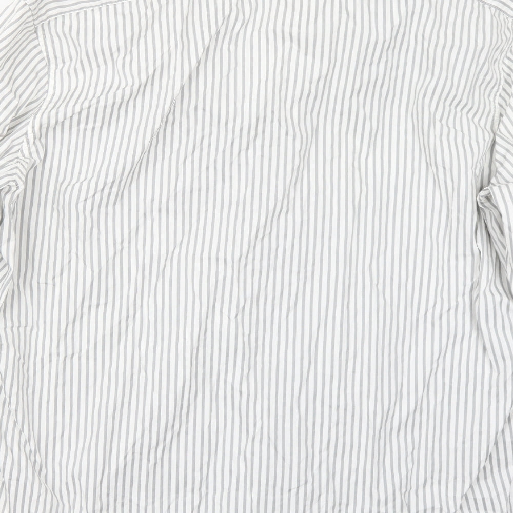 Gap Womens White Striped  Basic Button-Up Size XL