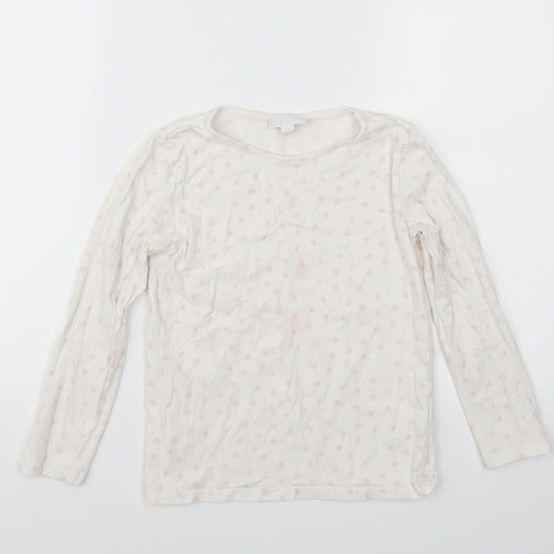 The little white company Girls White   Basic T-Shirt Size 7-8 Years