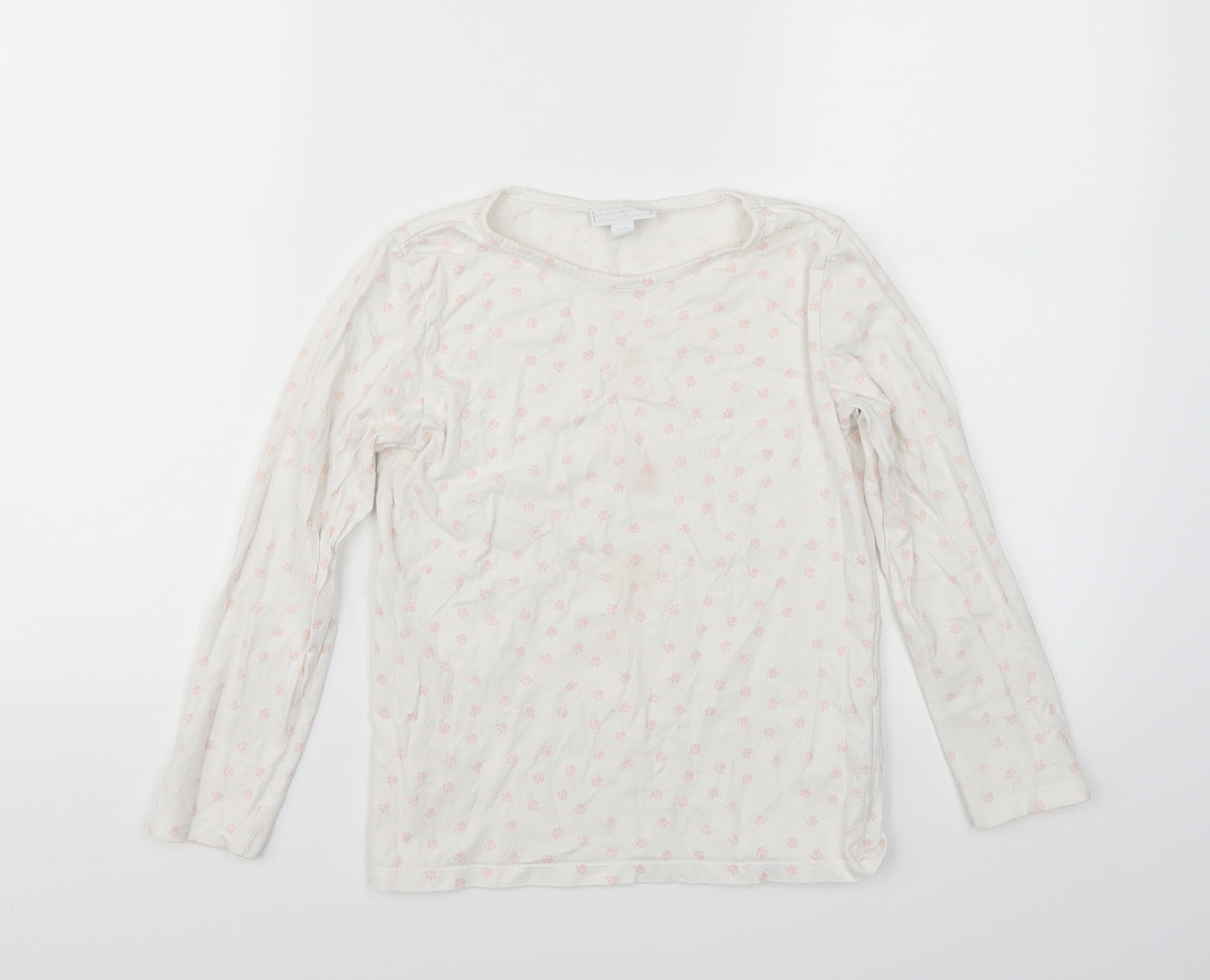 The little white company Girls White   Basic T-Shirt Size 7-8 Years