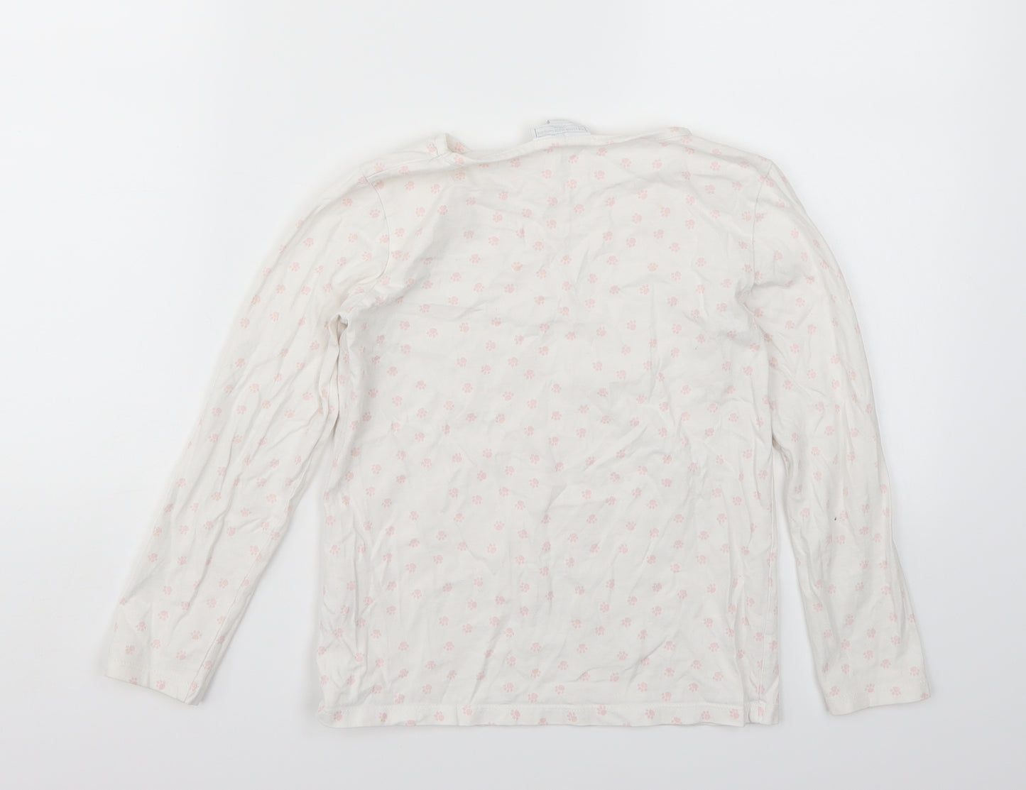 The little white company Girls White   Basic T-Shirt Size 7-8 Years